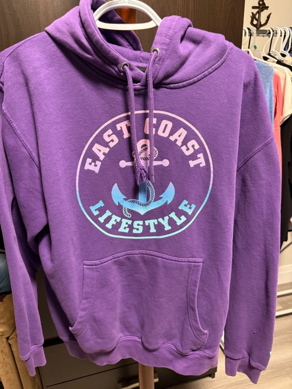 East Coast Lifestyle Purple Graphic Hoodie Sweatshirt
